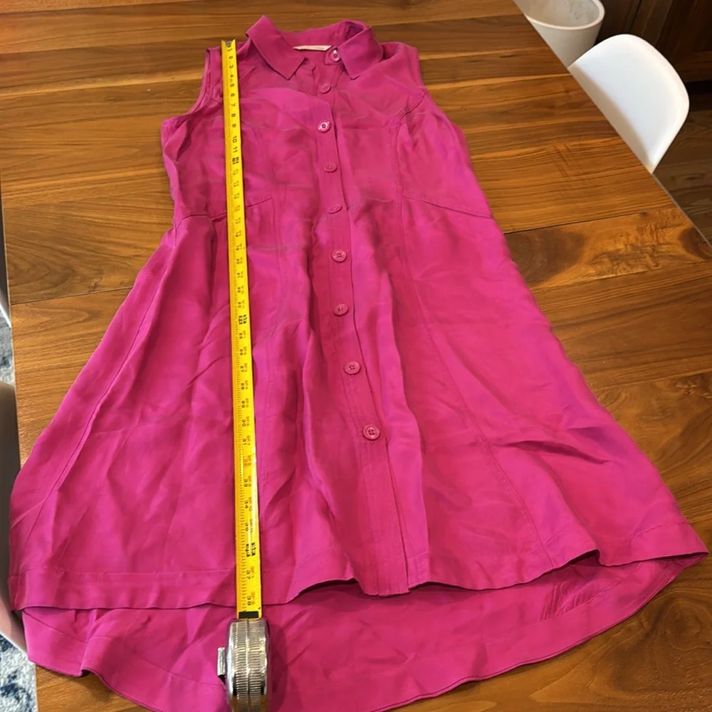 Soft Surroundings Sleeveless Pink Button-Up Dress - Picture 8 of 9